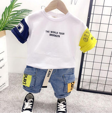 Baby Boys Stylish 2Pc T-Shirt & Shorts Set. Ages 2-6years